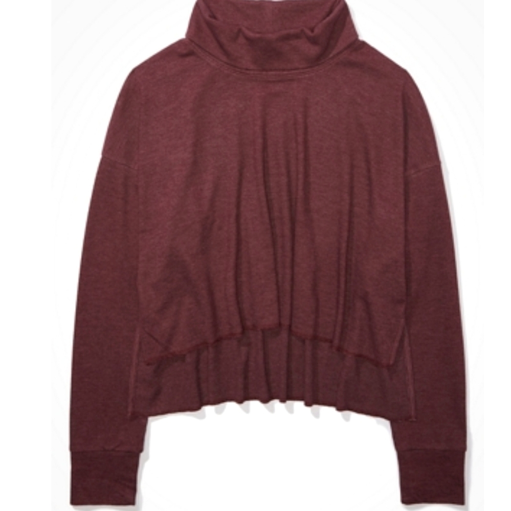American Eagle Mock Neck Cropped Sweater